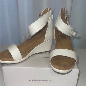 Elegant Cream Wedge Sandals